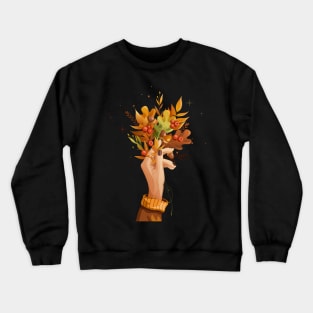 Autumn bouquet with rowan and oak leaves Crewneck Sweatshirt